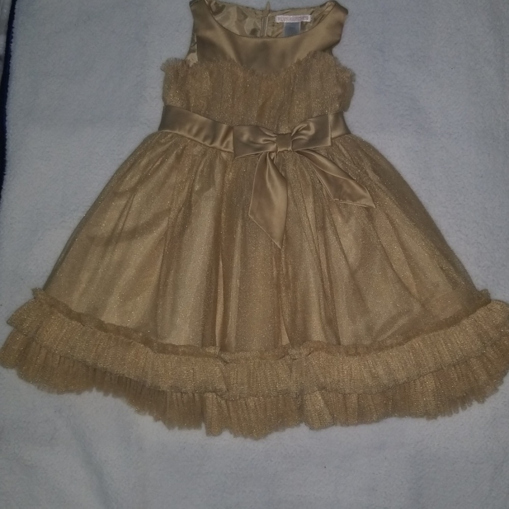 Janie & Jack Ornate Opera Gold Dress